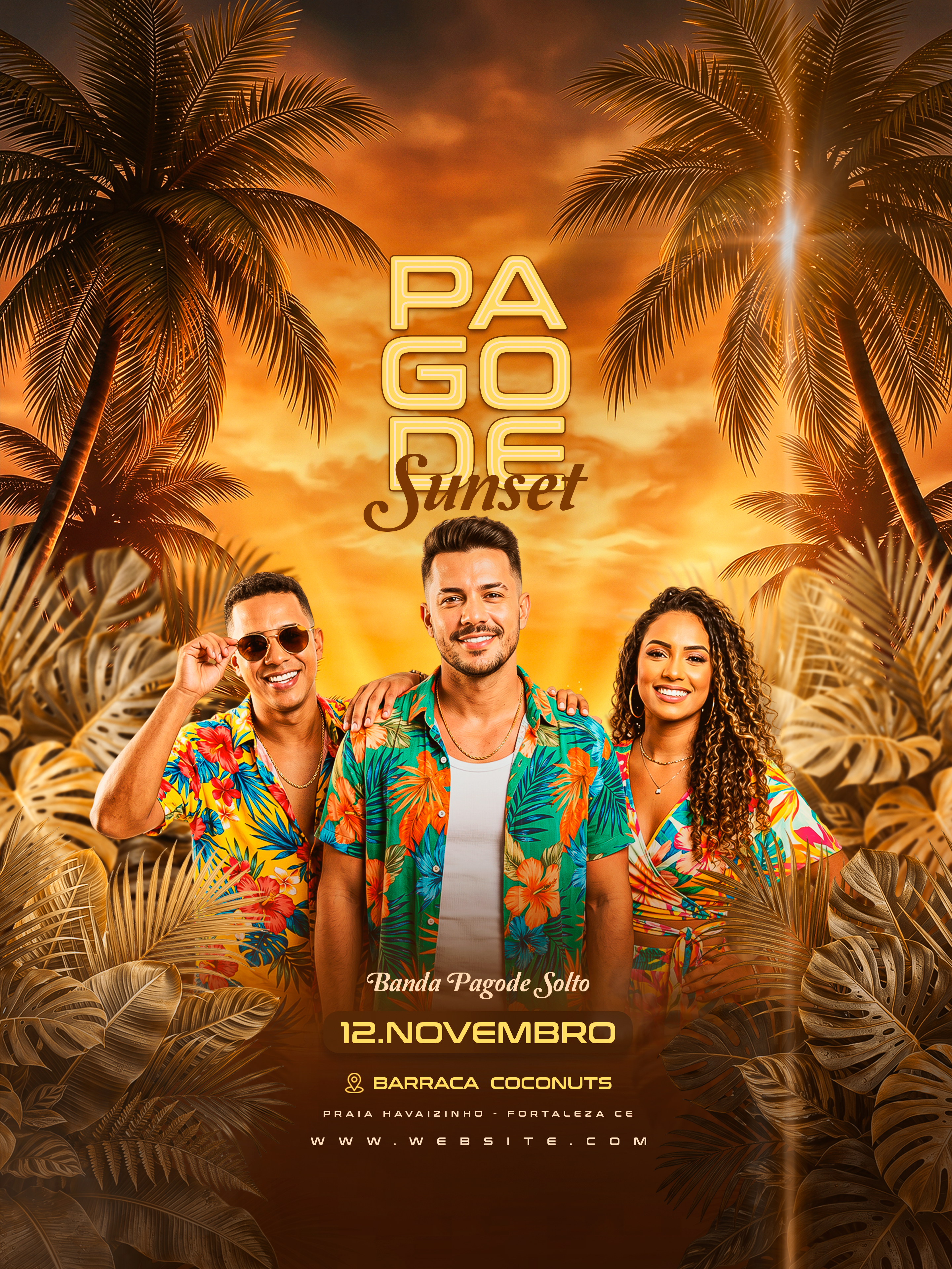 Flyer Pagode Sunset - Template PSD Editável no Photoshop